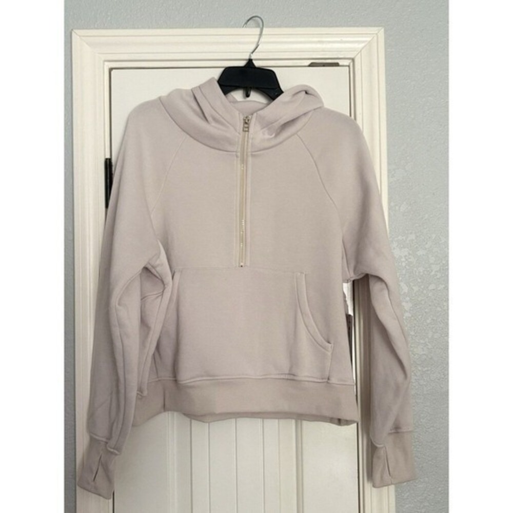 RBX Active Hoodie Women Large Beige NWT Quarter Zip Cropped Fleece Pullover‎